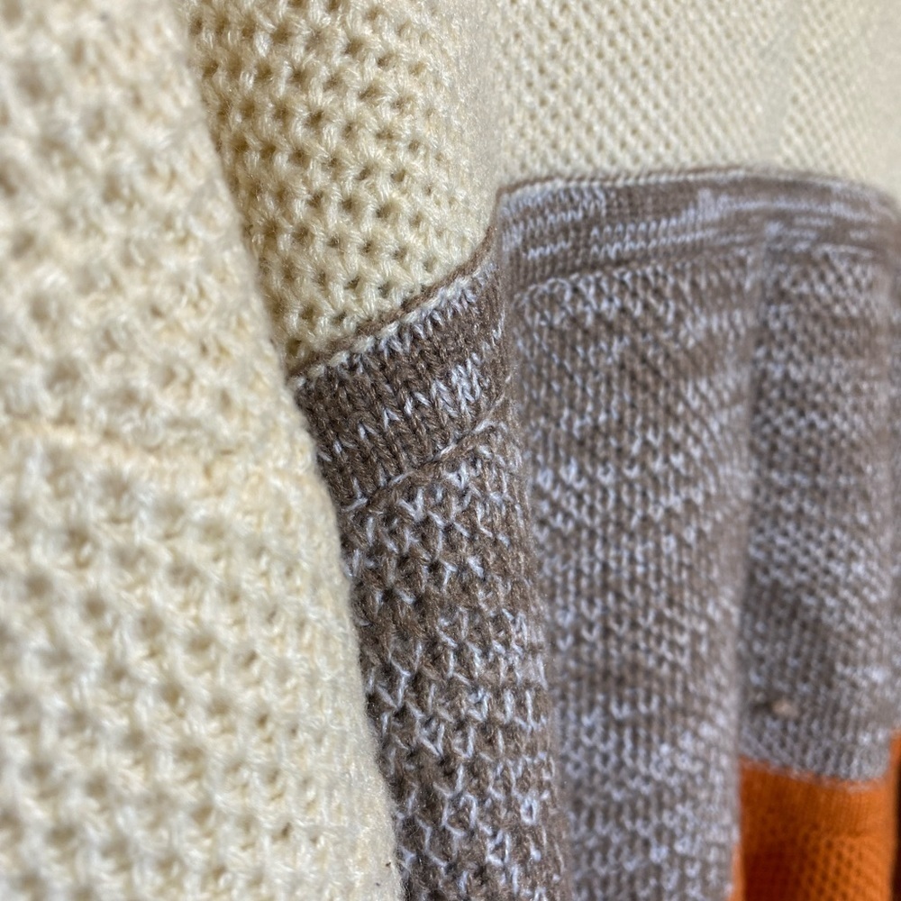 Fall Color Block women's XL Earthy colors long sleeve crew neck knit sweater - Picture 5 of 8